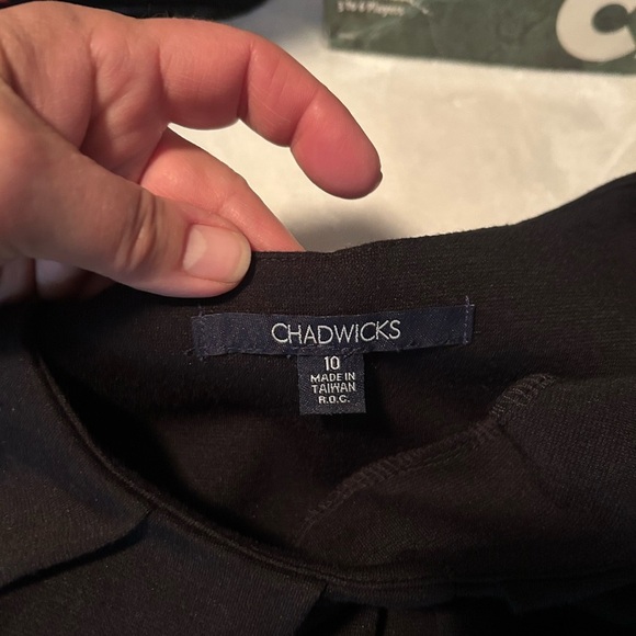 Chadwicks Elegant Black Round Neck Sheath Dress - Picture 3 of 8